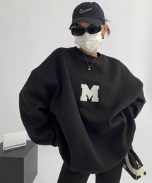 ABETTOR ダンボール素材「M」ロゴプリントBIGクルー