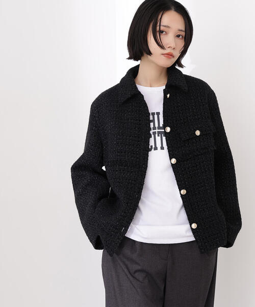 N.（N. Natural Beauty Basic）（エヌエヌナチュラルビューティーベーシック）の「ツイード SETUP ブルゾン（ブルゾン・レディース・キャメル/ブラック/オフホワイト・MEDIUM/SMALL）」の22枚目の写真