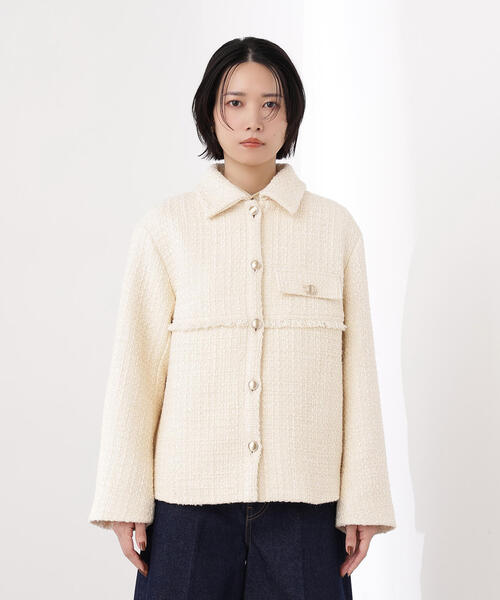 N.（N. Natural Beauty Basic）（エヌエヌナチュラルビューティーベーシック）の「ツイード SETUP ブルゾン（ブルゾン・レディース・キャメル/ブラック/オフホワイト・MEDIUM/SMALL）」の9枚目の写真