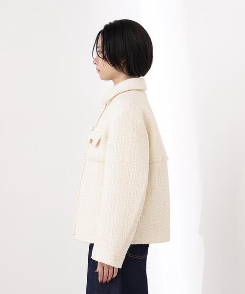 N.（N. Natural Beauty Basic）（エヌエヌナチュラルビューティーベーシック）の「ツイード SETUP ブルゾン（ブルゾン・レディース・キャメル/ブラック/オフホワイト・MEDIUM/SMALL）」の10枚目の写真