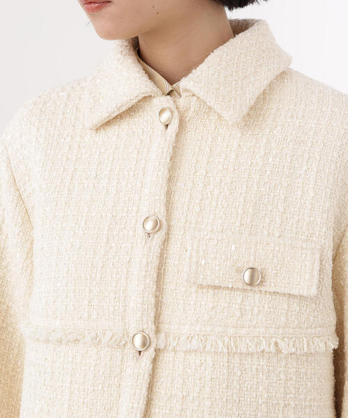 N.（N. Natural Beauty Basic）（エヌエヌナチュラルビューティーベーシック）の「ツイード SETUP ブルゾン（ブルゾン・レディース・キャメル/ブラック/オフホワイト・MEDIUM/SMALL）」の12枚目の写真