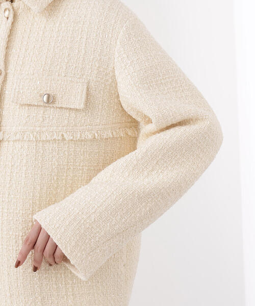 N.（N. Natural Beauty Basic）（エヌエヌナチュラルビューティーベーシック）の「ツイード SETUP ブルゾン（ブルゾン・レディース・キャメル/ブラック/オフホワイト・MEDIUM/SMALL）」の13枚目の写真