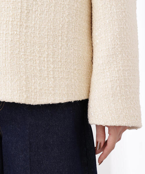N.（N. Natural Beauty Basic）（エヌエヌナチュラルビューティーベーシック）の「ツイード SETUP ブルゾン（ブルゾン・レディース・キャメル/ブラック/オフホワイト・MEDIUM/SMALL）」の14枚目の写真