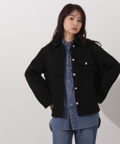 N.（N. Natural Beauty Basic）（エヌエヌナチュラルビューティーベーシック）の「ツイード SETUP ブルゾン（ブルゾン・レディース・キャメル/ブラック/オフホワイト・MEDIUM/SMALL）」の15枚目の写真