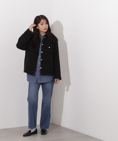 N.（N. Natural Beauty Basic）（エヌエヌナチュラルビューティーベーシック）の「ツイード SETUP ブルゾン（ブルゾン・レディース・キャメル/ブラック/オフホワイト・MEDIUM/SMALL）」の19枚目の写真