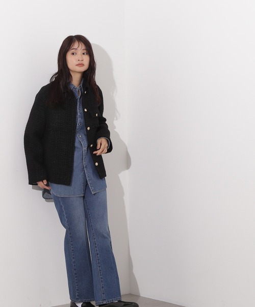 N.（N. Natural Beauty Basic）（エヌエヌナチュラルビューティーベーシック）の「ツイード SETUP ブルゾン（ブルゾン・レディース・キャメル/ブラック/オフホワイト・MEDIUM/SMALL）」の21枚目の写真