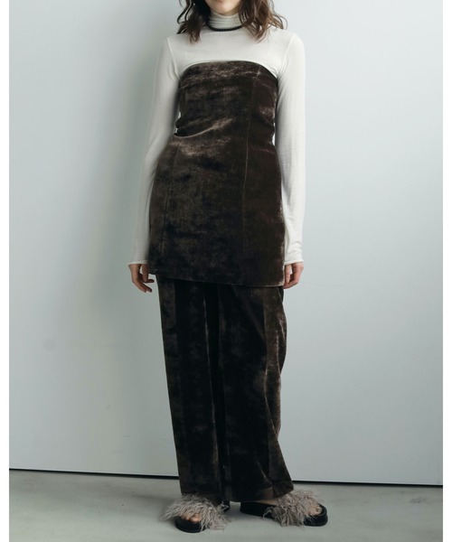 anuke（アンヌーク）の「Velvet Wide Pants（その他パンツ・レディース・ブラウン/ネイビー・38inch/36inch）」の12枚目の写真