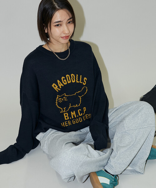 猫様用 国内正規品 新品タグ付 DIESEL オーバルD リブニット S ミニーマウス刺繍 アニマルプリント クルーネックセーター ニット