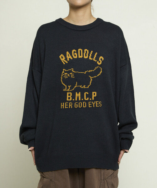 FREAK'S STORE(フリークスストア)の「PUBLUX/パブリュクス RAGDOLLS CAT ラグドール キャット ジャガードニット 限定展開(ニット/セーター・レディース・グレー/ブラック/ネイビー/レッド・SMALL/MEDIUM/LARGE)」の18枚目の写真