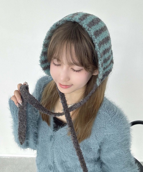 ボーダー配色ニットイヤーマフ（イヤーマフ）｜AS KNOW AS plus