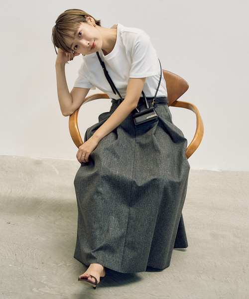 【美品】plage R'IAM TWEEDボンディングスカート 36 プラージュ 追加》R'IAM TWEEDボンディング スカート 2（スカート）｜Plage