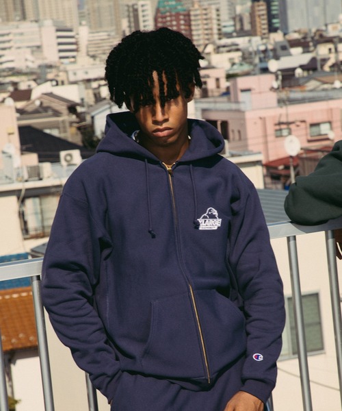 XLARGE×Champion REVERSE WEAVE ZIP UP HOODED SWEATSHIRT（パーカー