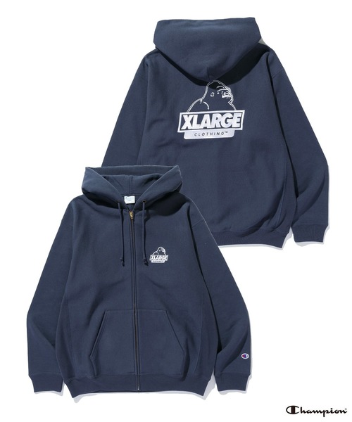 XLARGE×Champion REVERSE WEAVE ZIP UP HOODED SWEATSHIRT（パーカー