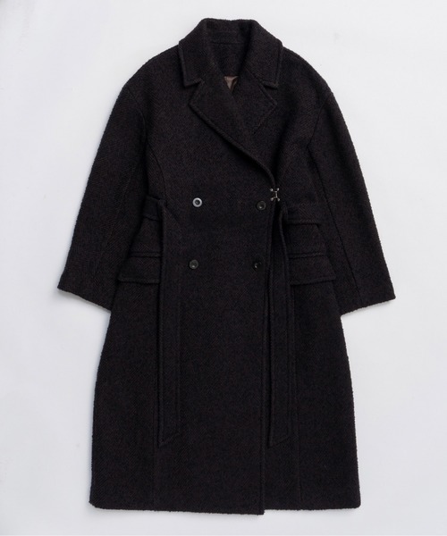 MAISON SPECIAL(メゾンスペシャル)の「Hook Double Coat / ホックダブルコート(チェスターコート・レディース・グレー/ネイビー・FREE)」の13枚目の写真