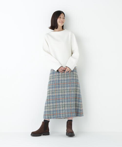 human woman（ヒューマンウーマン）の「◆チェックドッキングダンボールプルオーバー（Tシャツ/カットソー・レディース・ネイビー/ホワイト・MEDIUM）」の11枚目の写真