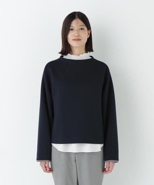human woman（ヒューマンウーマン）の「◆チェックドッキングダンボールプルオーバー（Tシャツ/カットソー・レディース・ネイビー/ホワイト・MEDIUM）」の17枚目の写真