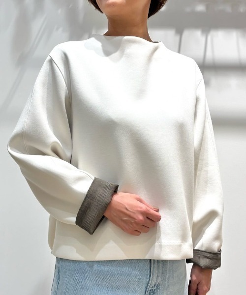 human woman（ヒューマンウーマン）の「◆チェックドッキングダンボールプルオーバー（Tシャツ/カットソー・レディース・ネイビー/ホワイト・MEDIUM）」の5枚目の写真