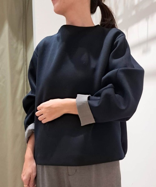 human woman（ヒューマンウーマン）の「◆チェックドッキングダンボールプルオーバー（Tシャツ/カットソー・レディース・ネイビー/ホワイト・MEDIUM）」の6枚目の写真