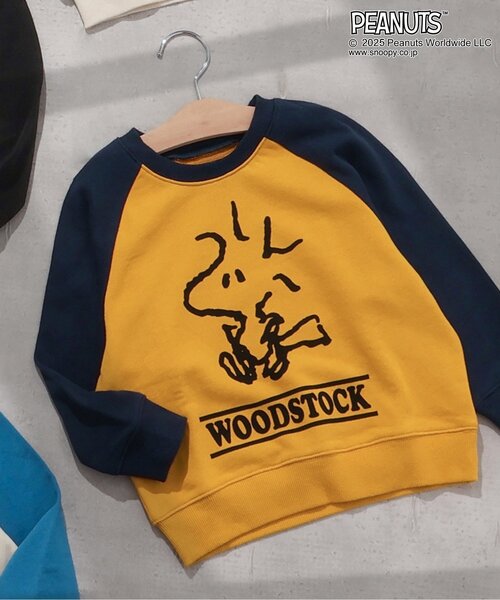 PEANUTS（ピーナッツ）の「PEANUTSコラボ ラグラントレーナー（スウェット・キッズ・ブラック/ブルー/イエロー/ブラウン/レインボー・90/100/140/80/120/130/110）」の4枚目の写真