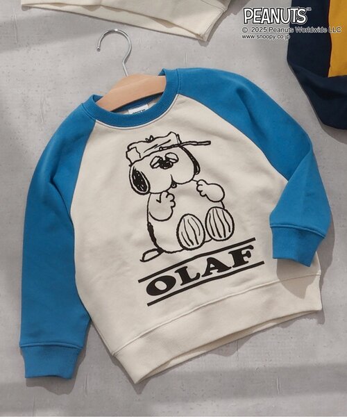 PEANUTS（ピーナッツ）の「PEANUTSコラボ ラグラントレーナー（スウェット・キッズ・ブラック/ブルー/イエロー/ブラウン/レインボー・90/100/140/80/120/130/110）」の3枚目の写真