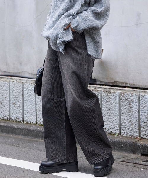 セール】ヴィンテージコーデュロイタッチ ワイドカーブデニム（その他