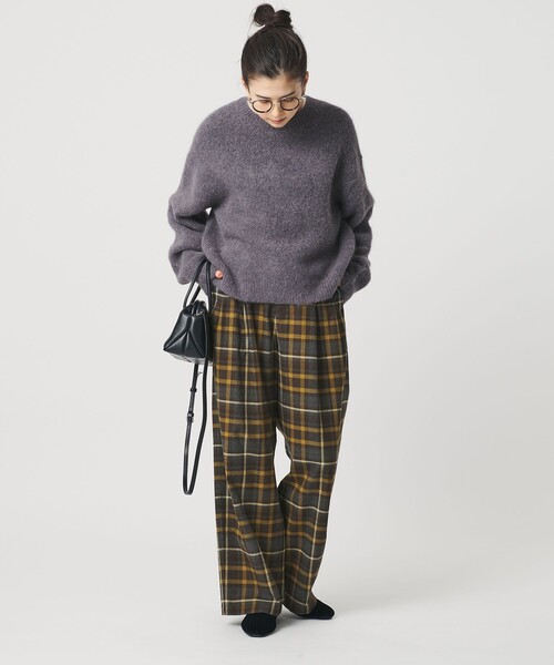セール】コットンフランネルチェック バックゴムワイドパンツ（その他