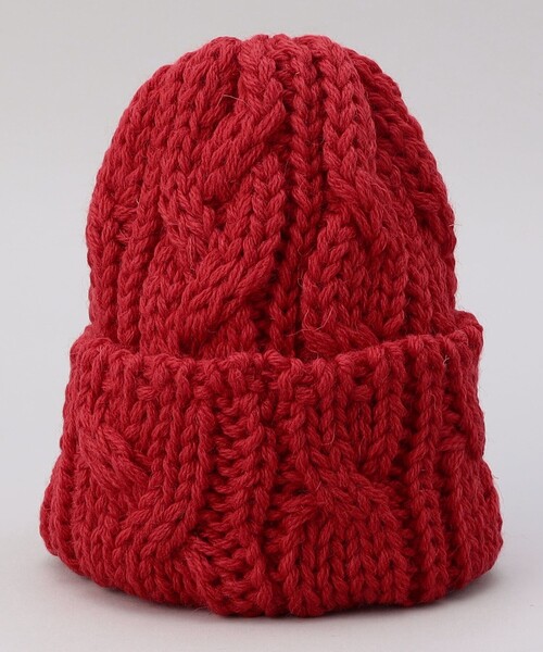 HIGHLAND 2000（ハイランドトゥーサウザンド）の「【HIGHLAND 2000（ハイランド2000）】ケーブルニットキャップ（別注カラーあり）（ニットキャップ/ビーニー・レディース・オフホワイト/レッド/ダークグレー・FREE）」の6枚目の写真