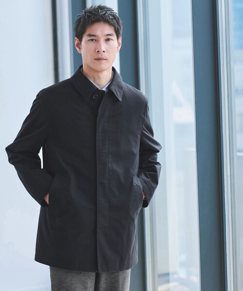 green label relaxing（グリーンレーベルリラクシング）の「ルミレットウール TAION フード バルカラーコート -撥水-（ステンカラーコート・メンズ・ブラウン系/ダークグレー/ネイビー・M/L/XL/S）」の14枚目の写真