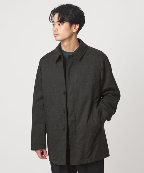 green label relaxing（グリーンレーベルリラクシング）の「ルミレットウール TAION フード バルカラーコート -撥水-（ステンカラーコート・メンズ・ブラウン系/ダークグレー/ネイビー・M/L/XL/S）」の17枚目の写真