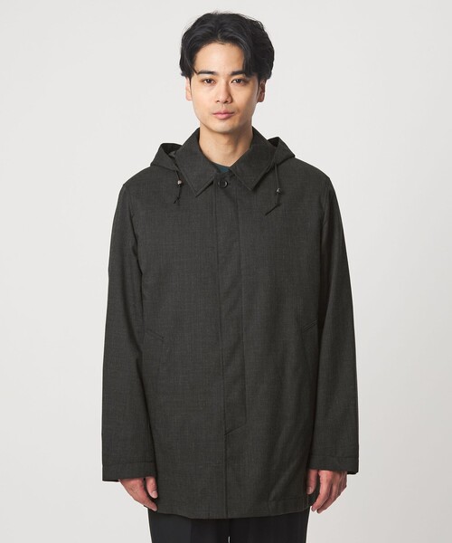 green label relaxing（グリーンレーベルリラクシング）の「ルミレットウール TAION フード バルカラーコート -撥水-（ステンカラーコート・メンズ・ブラウン系/ダークグレー/ネイビー・M/L/XL/S）」の22枚目の写真