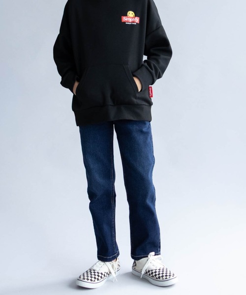 NAVY(ネイビー)の「NAVY のびるモン デニムストレッチストレートリブパンツ(デニムパンツ・キッズ・ブラック/ブルー/ネイビー/ベージュ・120/160/150/140/130)」の1枚目の写真