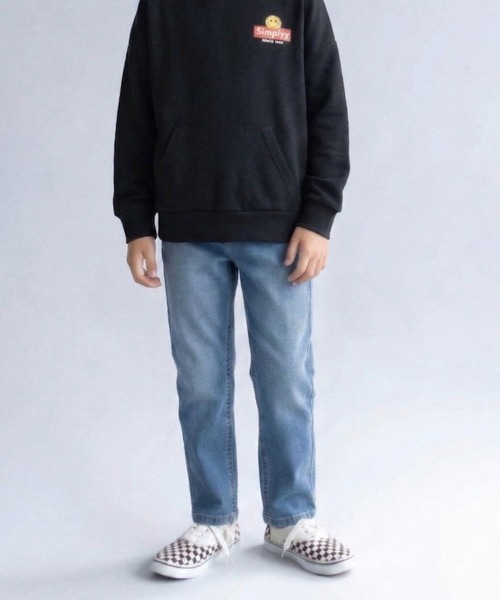 NAVY(ネイビー)の「NAVY のびるモン デニムストレッチストレートリブパンツ(デニムパンツ・キッズ・ブラック/ブルー/ネイビー/ベージュ・120/160/150/140/130)」の4枚目の写真