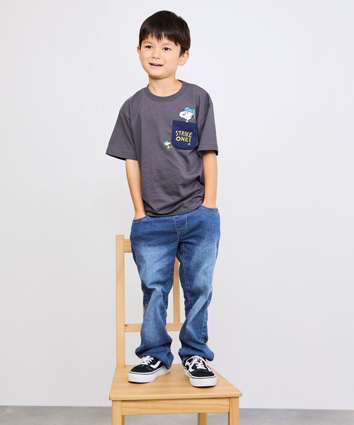 NAVY(ネイビー)の「NAVY のびるモン デニムストレッチストレートリブパンツ(デニムパンツ・キッズ・ブラック/ブルー/ネイビー/ベージュ・120/160/150/140/130)」の11枚目の写真