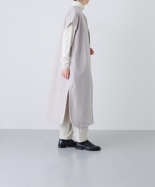 かぐれ（カグレ）の「『一部WEB限定カラー』ウールミルドジレワンピース（ワンピース・レディース・ライトグレー/スミクロ・FREE）」の6枚目の写真