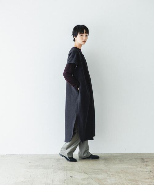 かぐれ（カグレ）の「『一部WEB限定カラー』ウールミルドジレワンピース（ワンピース・レディース・ライトグレー/スミクロ・FREE）」の18枚目の写真