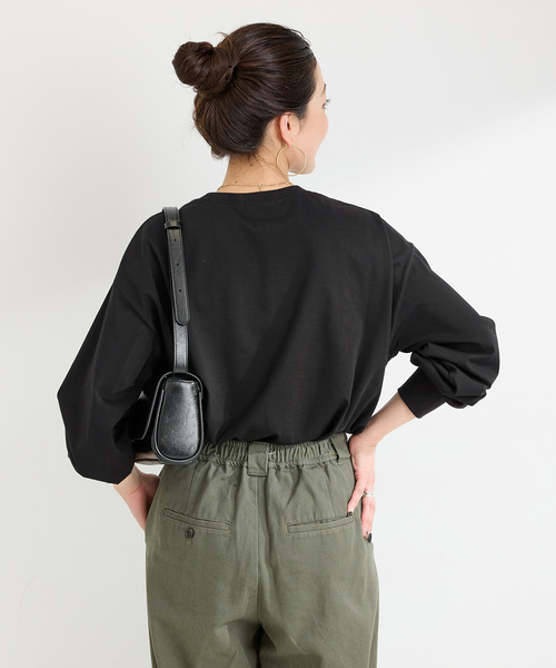 追加》手洗い可 / フロッキープリントロゴロンTEE（Tシャツ/カットソー