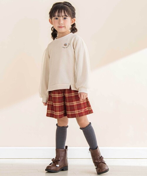 Noeil aime BeBe（ノイユエイムベベ）の「【お揃い】チェック柄キュロット（その他パンツ・キッズ・レッド系その他/グリーン系その他・130cm/120cm/110cm/100cm）」の5枚目の写真