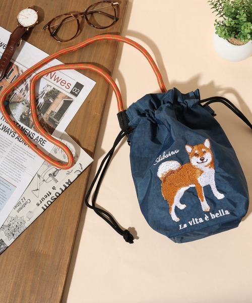 セール】アニマル刺繍パラコード巾着ショルダー（ショルダーバッグ