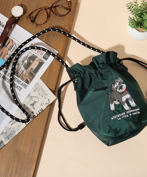 セール】アニマル刺繍パラコード巾着ショルダー（ショルダーバッグ