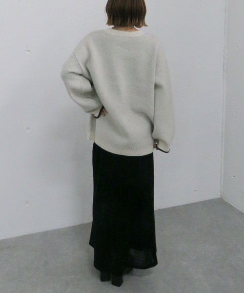 archives（アルシーヴ）の「ラインロゴｊｑミドルニットプルオーバー（ニット/セーター・レディース・ネイビー/アイボリー/チャコールグレー・MEDIUM）」の20枚目の写真