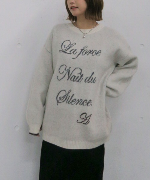 archives（アルシーヴ）の「ラインロゴｊｑミドルニットプルオーバー（ニット/セーター・レディース・ネイビー/アイボリー/チャコールグレー・MEDIUM）」の13枚目の写真