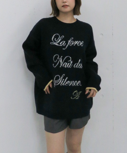 archives（アルシーヴ）の「ラインロゴｊｑミドルニットプルオーバー（ニット/セーター・レディース・ネイビー/アイボリー/チャコールグレー・MEDIUM）」の22枚目の写真