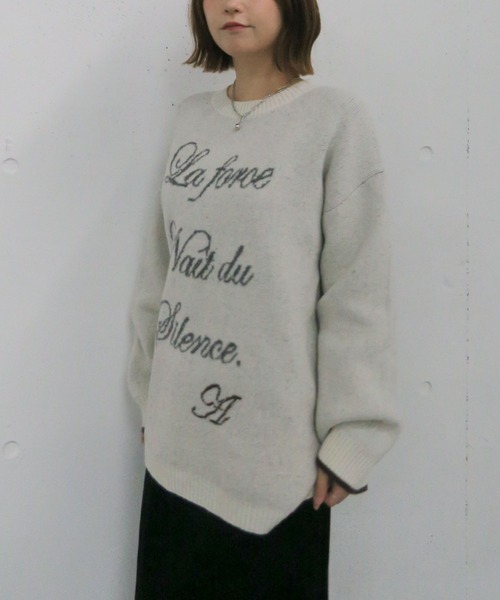 archives（アルシーヴ）の「ラインロゴｊｑミドルニットプルオーバー（ニット/セーター・レディース・ネイビー/アイボリー/チャコールグレー・MEDIUM）」の15枚目の写真