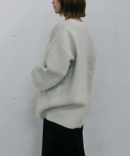 archives（アルシーヴ）の「ラインロゴｊｑミドルニットプルオーバー（ニット/セーター・レディース・ネイビー/アイボリー/チャコールグレー・MEDIUM）」の16枚目の写真