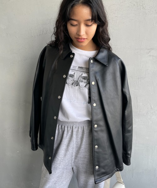 schott（ショット）の「[Schott/ショット] シープレザー コーチジャケット（ライダースジャケット・メンズ・ブラック・M/L）」の7枚目の写真