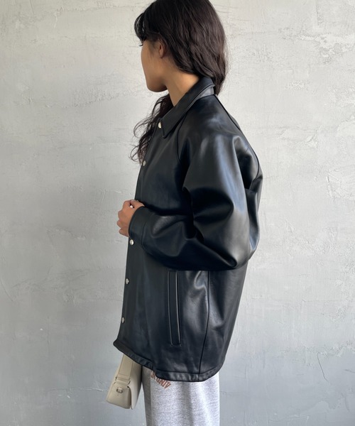 schott（ショット）の「[Schott/ショット] シープレザー コーチジャケット（ライダースジャケット・メンズ・ブラック・M/L）」の8枚目の写真