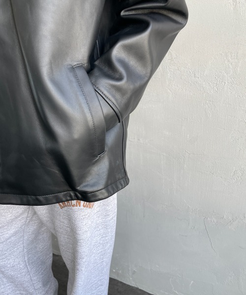 schott（ショット）の「[Schott/ショット] シープレザー コーチジャケット（ライダースジャケット・メンズ・ブラック・M/L）」の18枚目の写真