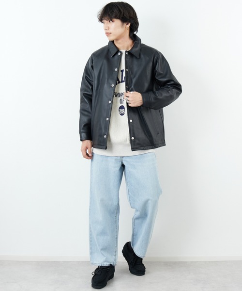 schott（ショット）の「[Schott/ショット] シープレザー コーチジャケット（ライダースジャケット・メンズ・ブラック・M/L）」の5枚目の写真