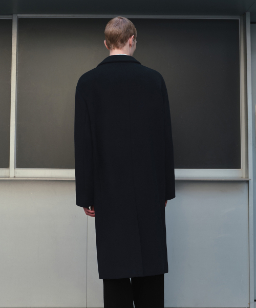 MUSINSA STANDARD（ムシンサスタンダード）の「カシミアブレンド特大シングルコート[ネイビー]（チェスターコート・メンズ・その他・MEDIUM/LARGE/X-LARGE/XX-LARGE）」の3枚目の写真