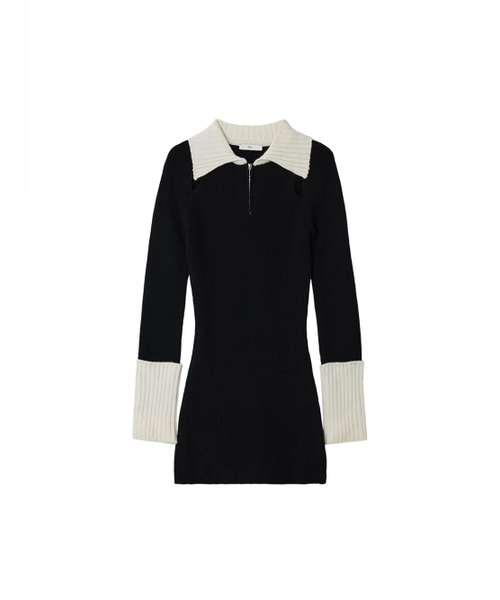 Kijun(キジュン)の「Half Zip-Up Knit Dress Black(ワンピース・レディース・その他・MEDIUM/SMALL)」の2枚目の写真